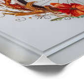 秋の自転車感謝祭開花ウォールアート ポスター (コーナー)