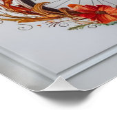 秋の自転車感謝祭開花ウォールアート ポスター (コーナー)