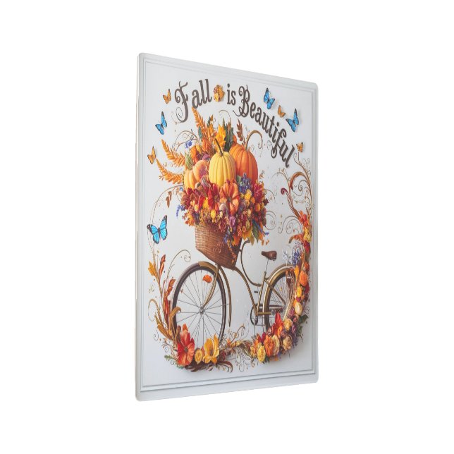 秋の自転車感謝祭開花ウォールアート メタルプリント (3/4)