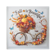 秋の自転車感謝祭開花ウォールアート