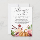 秋の至福の結婚延期発表 招待状 (正面)