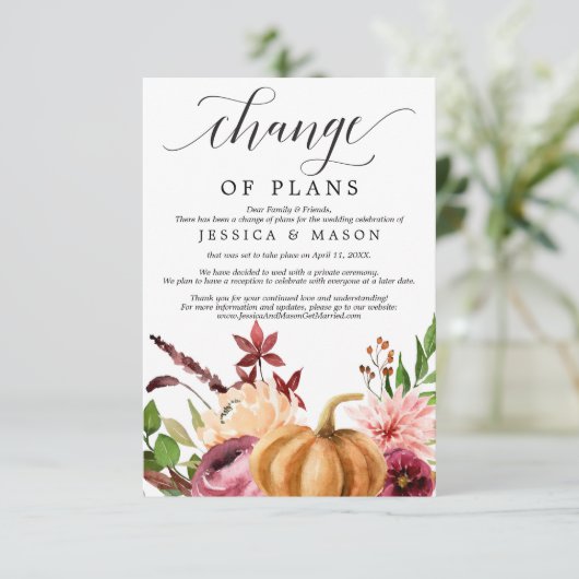 秋の至福の結婚延期発表 招待状 (スタンド正面)