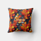 秋の至福の離れパターン | 秋ホームデコール クッション (裏面)