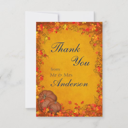 秋の至福結婚の御礼 サンキューカード (正面)