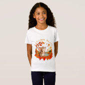 秋の至福 かわいい小さなネズミ キッズTシャツ Tシャツ (正面フル)