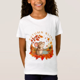秋の至福 かわいい小さなネズミ キッズTシャツ Tシャツ