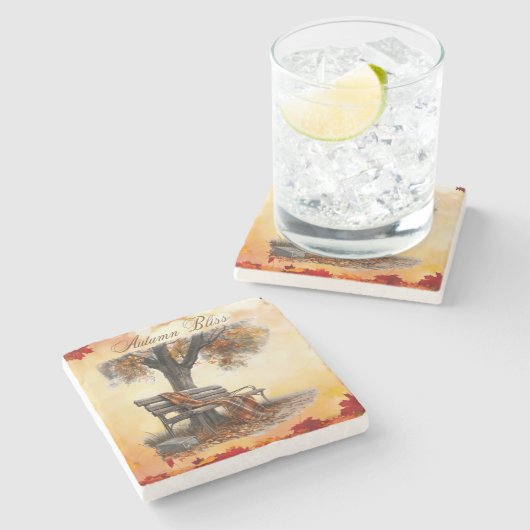 秋の至福 ストーンコースター (横)