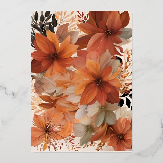 秋の至福 箔招待状 (裏面)