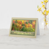 秋の色で咲き誇る丘の中腹 カード (黄色い花)