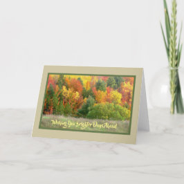 秋の色で咲き誇る丘の中腹 カード