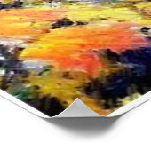 秋の色に柔らかいオーク材のスケッチ ポスター (角)