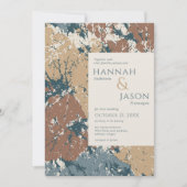 秋の色のオーガニック葉抽象芸術招待状 招待状 (正面)