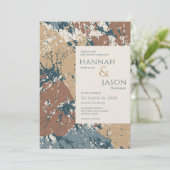 秋の色のオーガニック葉抽象芸術招待状 招待状 (スタンド正面)