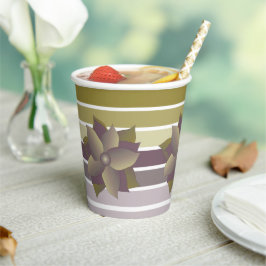 秋の色のストライプ 紙コップ
