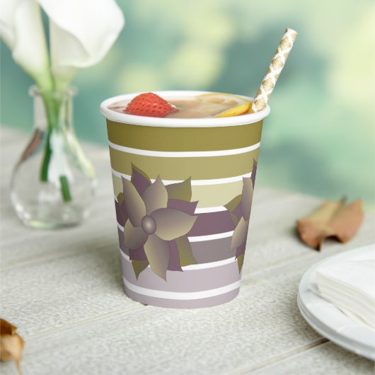 秋の色のストライプ 紙コップ (インサイチュ)