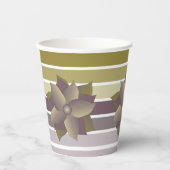 秋の色のストライプ 紙コップ (正面)