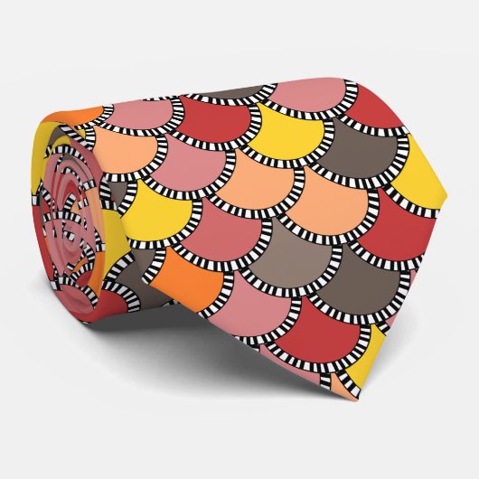 秋の色のマーメイドのパタはかりで測ーン ネクタイ (ロール)