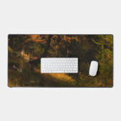 秋の色のヨーロッパの金色のカラマツ デスクマット (キーボード&マウス)