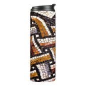 秋の色のローマのタイルモザイク タンブラー (回転左)