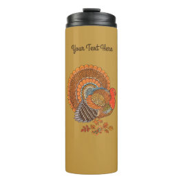 秋の色の七面鳥の尾葉の タンブラー