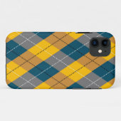 秋の色の幾何学的な格子黄色の茶色のパターン Case-Mate iPhoneケース (裏面(横))