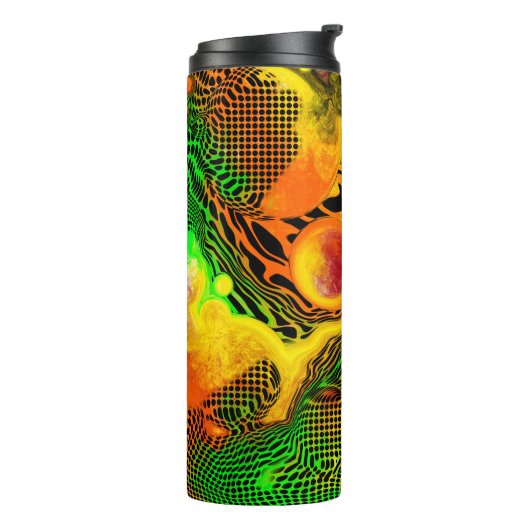 秋の色の抽象芸術の注絵画流 タンブラー (回転左)