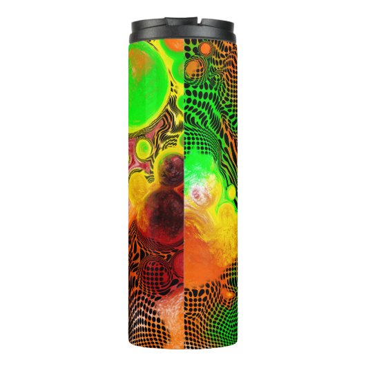 秋の色の抽象芸術の注絵画流 タンブラー (裏面)