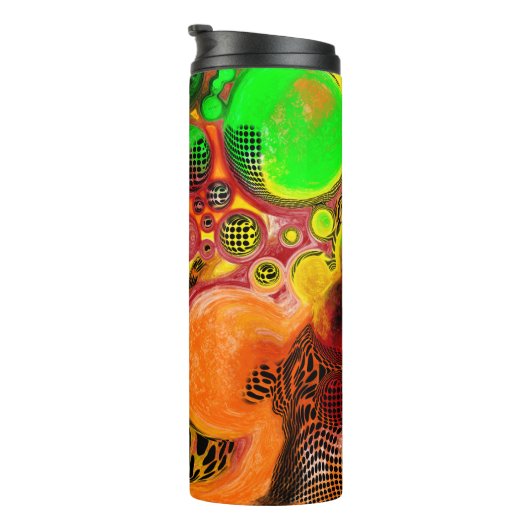 秋の色の抽象芸術の注絵画流 タンブラー (回転右)