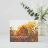 秋の色の木デジタル油と聖句 ポストカード (スタンド正面)