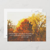 秋の色の木デジタル油と聖句 ポストカード (正面/裏面)