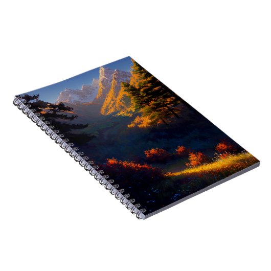 秋の色の毛布の山の谷 ノートブック (右側)