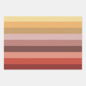 秋の色の水玉模様とストライプ ラッピングペーパーシート (正面3)