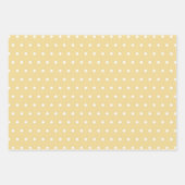 秋の色の水玉模様とストライプ ラッピングペーパーシート (正面2)