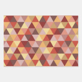 秋の色の水玉模様とストライプ ラッピングペーパーシート (正面)