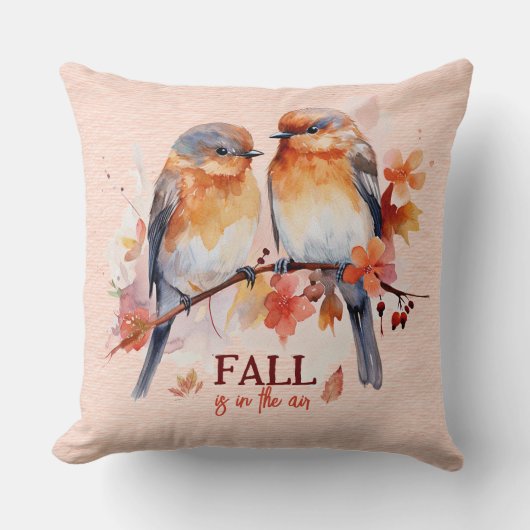 秋の色の秋が枝鳥の中にある クッション (正面)