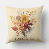秋の色の秋で空気ワイルドフラワーブーケ クッション (裏面)