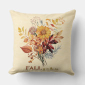 秋の色の秋で空気ワイルドフラワーブーケ クッション (正面)