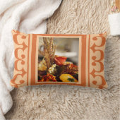 秋の色の花 –  ランバークッション (ブランケット)