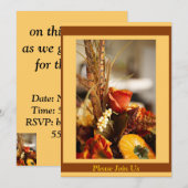 秋の色の花 –  招待状 (正面/裏面)