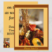 秋の色の花 –  招待状 (正面/裏面)