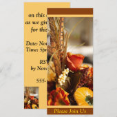 秋の色の花 –  招待状 (正面/裏面)