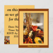 秋の色の花 –  招待状 (正面/裏面)