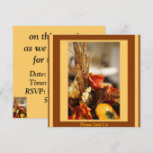 秋の色の花 –  招待状 (正面/裏面)