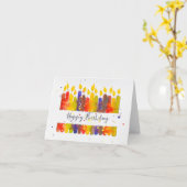 秋の色の誕生日 カード (黄色い花)