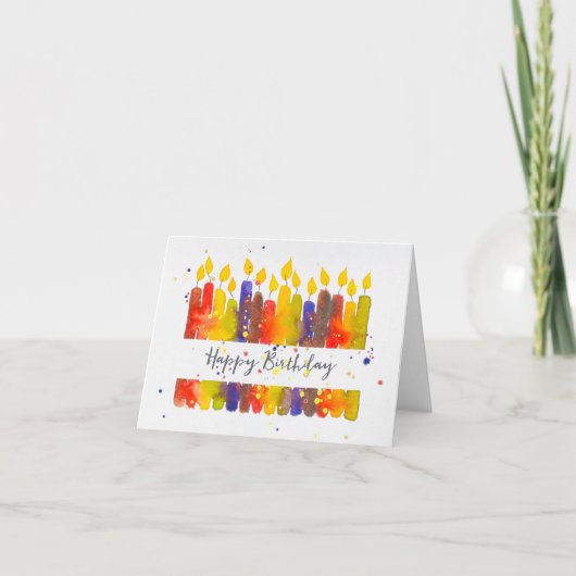 秋の色の誕生日 カード (正面)