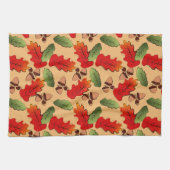 秋の色の離れパターン キッチンタオル (横)