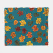 秋の色の離れ フリースブランケット (正面(横))