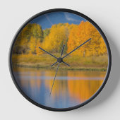 秋の色の《植物》アスペン 壁時計 (正面)