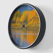 秋の色の《植物》アスペン 壁時計 (傾斜)