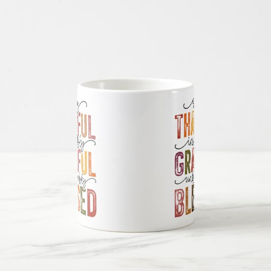 秋の色ぼほ感謝祭感動的 コーヒーマグカップ (中央)